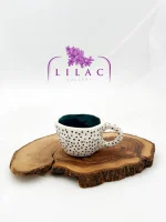 ماگ دست ساز خال خالی سبز